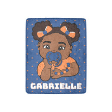 Load image into Gallery viewer, Blue and Orange Baby Girl Blanket