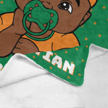 Load image into Gallery viewer, Green and Orange Baby Boy Blanket