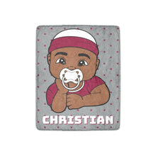 Load image into Gallery viewer, Grey and Maroon Baby Boy Blanket