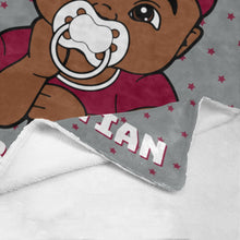 Load image into Gallery viewer, Grey and Maroon Baby Boy Blanket
