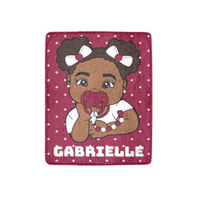 Load image into Gallery viewer, Maroon and White Baby Girl Blanket
