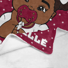 Load image into Gallery viewer, Maroon and White Baby Girl Blanket