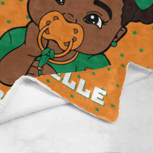 Load image into Gallery viewer, Orange and Green Baby Girl Blanket