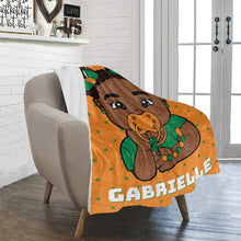Load image into Gallery viewer, Orange and Green Baby Girl Blanket