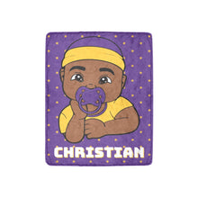 Load image into Gallery viewer, Purple and Gold Baby Boy Blanket