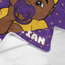 Load image into Gallery viewer, Purple and Gold Baby Boy Blanket