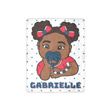 Load image into Gallery viewer, White & Blue Baby Girl Blanket
