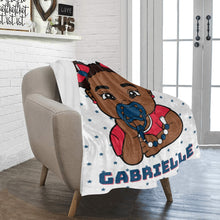 Load image into Gallery viewer, White & Blue Baby Girl Blanket