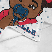 Load image into Gallery viewer, White & Blue Baby Girl Blanket