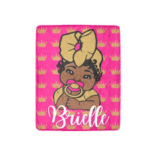 Load image into Gallery viewer, Hot Pink and Gold Crown Baby Girl Personalized Blanket

