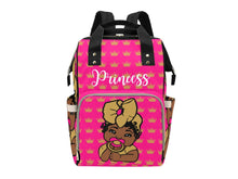 Load image into Gallery viewer, Hot Pink and Gold Crown Princess Diaper Bag