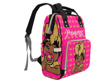 Load image into Gallery viewer, Hot Pink and Gold Crown Princess Diaper Bag