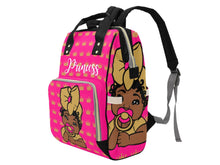 Load image into Gallery viewer, Hot Pink and Gold Crown Princess Diaper Bag
