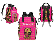 Load image into Gallery viewer, Hot Pink and Gold Crown Princess Diaper Bag