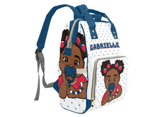 Load image into Gallery viewer, White & Blue Baby Girl Diaper Bag