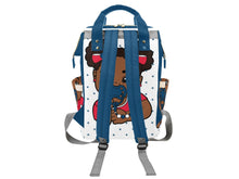Load image into Gallery viewer, White & Blue Baby Girl Diaper Bag