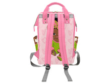 Load image into Gallery viewer, Light Pink and Green Headwrap Baby Girl Diaper Bag