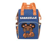 Load image into Gallery viewer, Blue and Orange Baby Girl Diaper Bag
