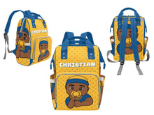 Load image into Gallery viewer, Gold & Blue Baby Boy Diaper Bag