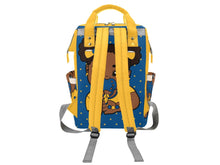 Load image into Gallery viewer, Blue & Gold Baby Girl Diaper Bag