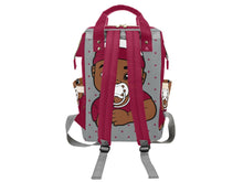 Load image into Gallery viewer, Grey and Maroon Baby Boy Diaper Bag