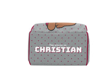 Load image into Gallery viewer, Grey and Maroon Baby Boy Diaper Bag