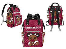 Load image into Gallery viewer, Maroon and White Baby Girl Diaper Bag