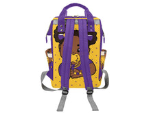 Load image into Gallery viewer, Gold and Purple Baby Girl Diaper Bag