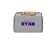 Load image into Gallery viewer, Personalized Gray, Teal, & Purple Basketball Boy Diaper Bag