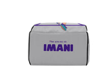Load image into Gallery viewer, Personalized Gray, Teal, & Purple Basketball Girl Diaper Bag