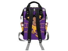 Load image into Gallery viewer, Personalized Purple and Gold Basketball Girl Diaper Bag