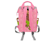 Load image into Gallery viewer, Pink and Green Headwrap Baby Girl Diaper Bag
