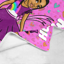 Load image into Gallery viewer, Pretty Girl Hearts Personalized Blanket