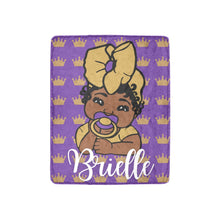 Load image into Gallery viewer, Purple and Gold Crown Baby Girl Personalized Blanket
