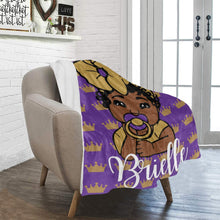 Load image into Gallery viewer, Purple and Gold Crown Baby Girl Personalized Blanket