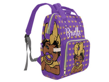 Load image into Gallery viewer, Purple and Gold Crown Baby Girl Personalized Diaper Bag