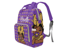 Load image into Gallery viewer, Purple and Gold Crown Baby Girl Personalized Diaper Bag
