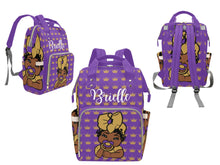 Load image into Gallery viewer, Purple and Gold Crown Baby Girl Personalized Diaper Bag
