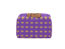 Load image into Gallery viewer, Purple and Gold Crown Princess Diaper Bag