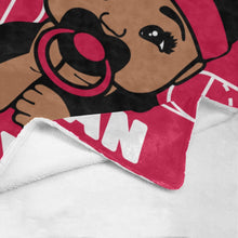 Load image into Gallery viewer, Red and Black Basketball Personalized Baby Boy Blanket