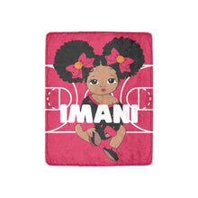 Load image into Gallery viewer, Red and Black Basketball Personalized Baby Girl Blanket