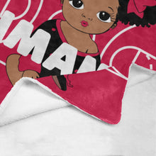 Load image into Gallery viewer, Red and Black Basketball Personalized Baby Girl Blanket
