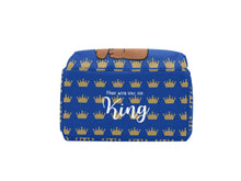 Load image into Gallery viewer, Royal Blue and Gold Crown King Diaper Bag