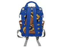 Load image into Gallery viewer, Royal Blue and Gold Crown King Diaper Bag