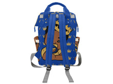 Load image into Gallery viewer, Royal Blue and Gold Crown Prince Diaper Bag