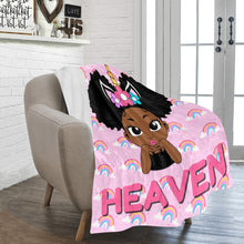 Load image into Gallery viewer, Unicorn Rainbow Puff Girl Personalized Blanket