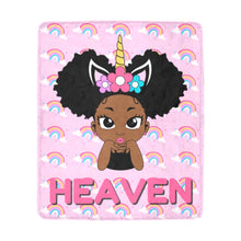 Load image into Gallery viewer, Unicorn Rainbow Puff Girl Personalized Blanket