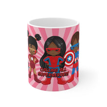 Load image into Gallery viewer, Black Girl Superhero 11oz Mug (Pink)