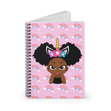 Load image into Gallery viewer, Unicorn Rainbow Puff Girl Spiral Notebook