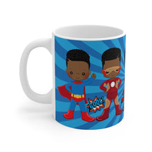 Load image into Gallery viewer, Black Boy Superhero 11oz Mug (Dark Blue)